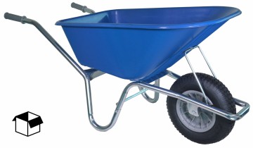 Hummer Tuin kruiwagen verzinkt frame 100 liter blauw in doos