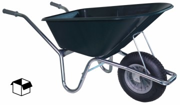 Hummer Tuin kruiwagen verzinkt frame 100 liter groen in doos