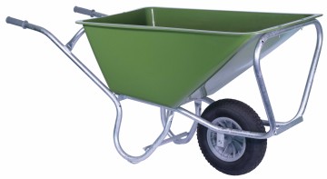 Hummer Stal/groen kruiwagen PRO 160 liter