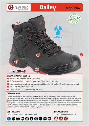 3 baak bailey s3 zwart waterresistent 38 t m 48