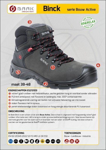 3 baak binck s3 zwart 38 t m 48