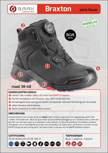 3 baak braxton s3 zwart met boa sluiting 38 t m 48