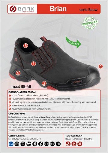 3 baak brian s3 zwart instapper 38 t m 48