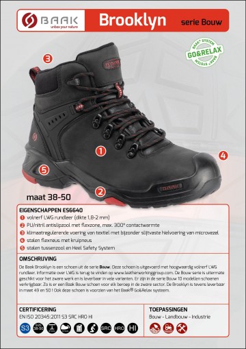 3 baak brooklyn s3 zwart 38 t m 50