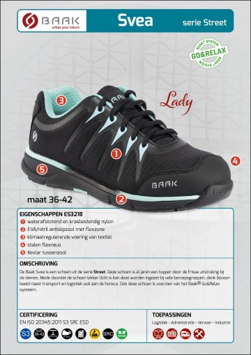 3 baak svea s3 zwart mintgroen 36 t m 42