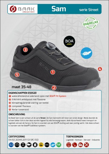 4 baak sam s3 zwart met boa sluiting 35 t m 48