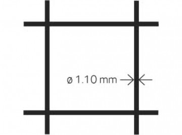 Arcelormittal volieregaas quadra pvc zwart 19x11 m1