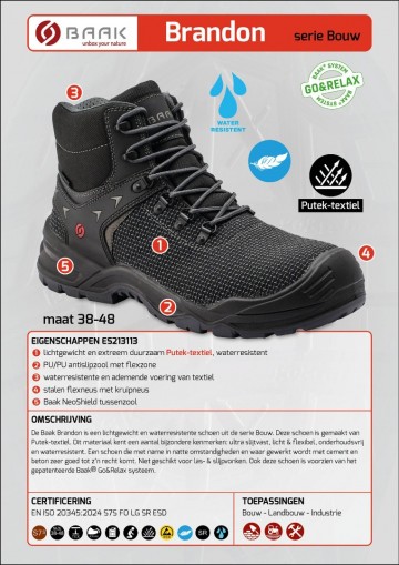 Baak brandon s7s zwart putek textiel waterresisten1 2