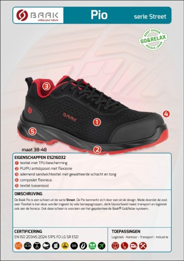 Baak pio s1ps zwart rood 38 t m 481 2