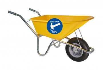 Bouwkruiwagen basic hdpe 100 l geel1