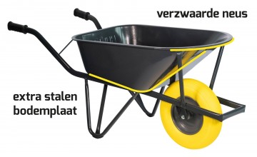 Bouwkruiwagen staal 85 l ovale buis verzwaard met1