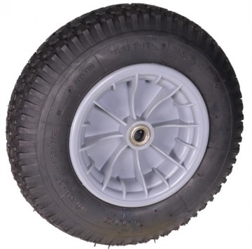 Kruiwagenwiel 400x8 4ply PVC kogellager asgat 20 mm