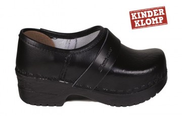 Euro-Dan Lucas kinderklomp PU hout zwart maat 25 t/m 34