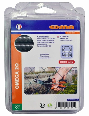 Edma ringkrammen Omega 20 mm aluminium 1000 stuks