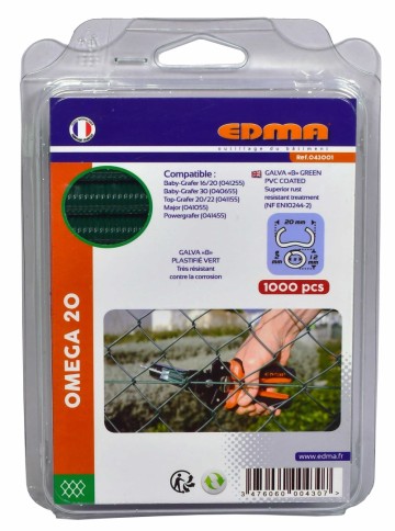 Edma ringkrammen Omega 20 mm groen 1000 stuks