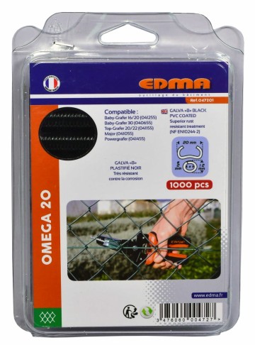 Edma ringkrammen Omega 20 mm zwart 1000 stuks