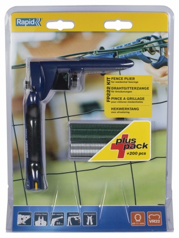 Rapid Hekwerktang FP222, T&F Kit met lader + ringen blister