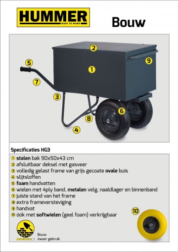 Gereedschapkruiwagen met 2 softwielen1 1