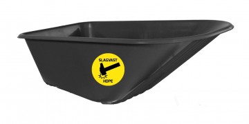 Grijze kunststof hdpe kruiwagenbak 85 l geschikt v1