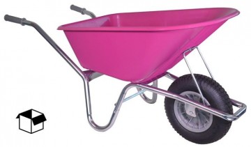 Hummer Tuin kruiwagen verzinkt frame 100 liter roze/fuchsia in doos