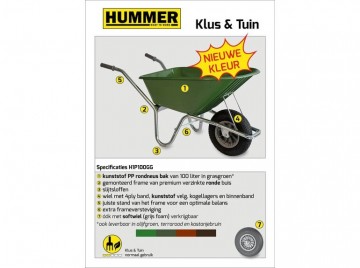 Hummer klus tuinkruiwagen verzinkt frame 100 l gra1 1