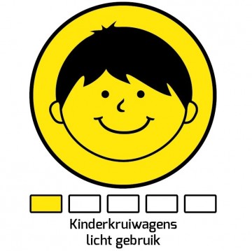 Kinderkruiwagen 35 l geel met softwiel 1