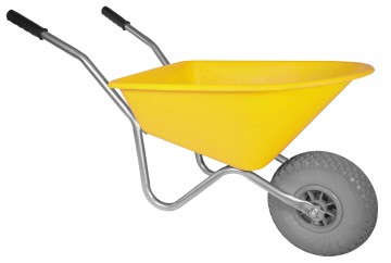 Kinderkruiwagen 35 l geel met softwiel1
