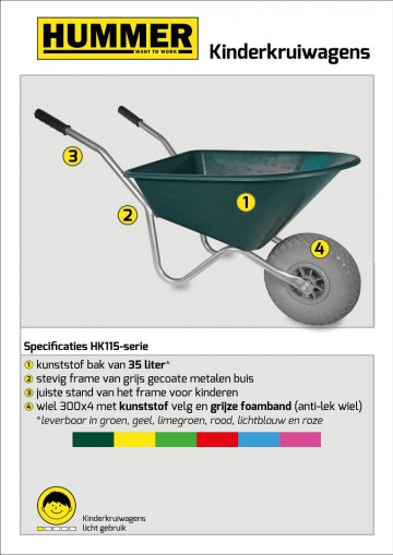 Kinderkruiwagen 35 l groen met softwiel1 1