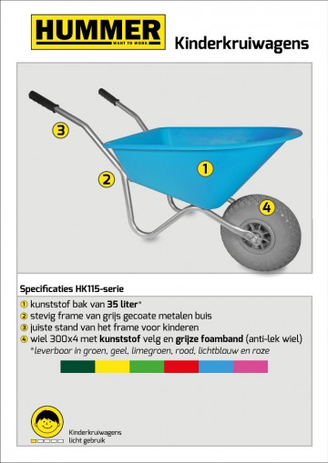 Kinderkruiwagen 35 l lichtblauw met softwiel1 1