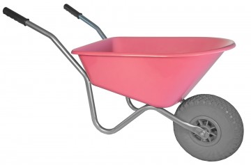 Kinderkruiwagen 35 l roze met softwiel1