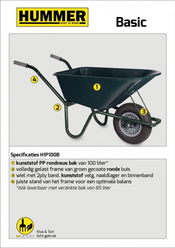 Klus tuinkruiwagen basic gecoat frame 100 l ongemo1 1