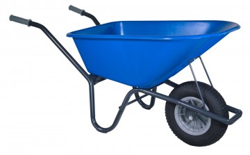 Klus tuinkruiwagen gecoat frame 100 l blauw1