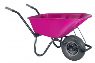 Klus tuinkruiwagen gecoat frame 100 l fuchsia anti-lek