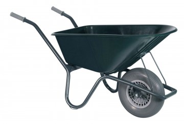 Klus tuinkruiwagen gecoat frame 100 l groen met softwiel