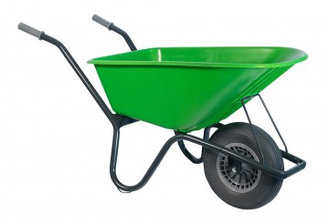 Klus tuinkruiwagen gecoat frame 100 l limegroen softwiel
