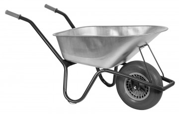 Klus tuinkruiwagen gecoat frame 85 l verzinkte bak softwiel