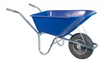 Klus tuinkruiwagen verzinkt frame 100 l blauw met3