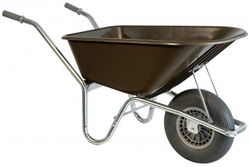 Klus tuinkruiwagen verzinkt frame 100 l kastanjebr1 2