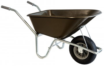 Klus tuinkruiwagen verzinkt frame 100 l kastanjebr1