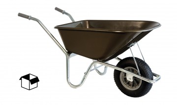 Klus tuinkruiwagen verzinkt frame 100 l kastanjebr3