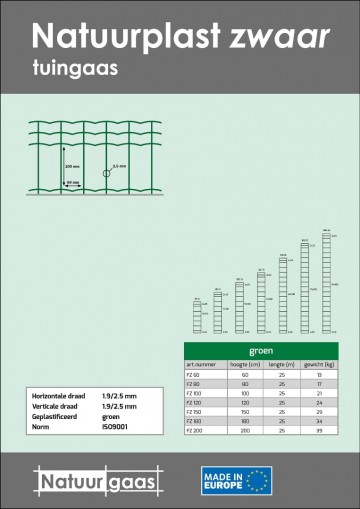 Natuurplast zwaar groen 60 t m 200 cm1