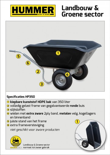 Volumekruiwagen hdpe 350 l met 2 wielen1 0