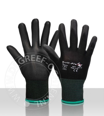 Werkhandschoen pu montage zwart maat 9 t m 11 per