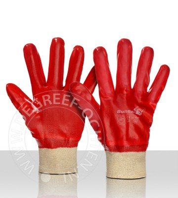 Werkhandschoen pvc rood maat 105 per 12 paar verpa