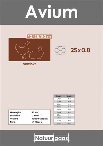 Zeskantgaas avium verzinkt 25x08 mm 50 t m 200 cm1 0