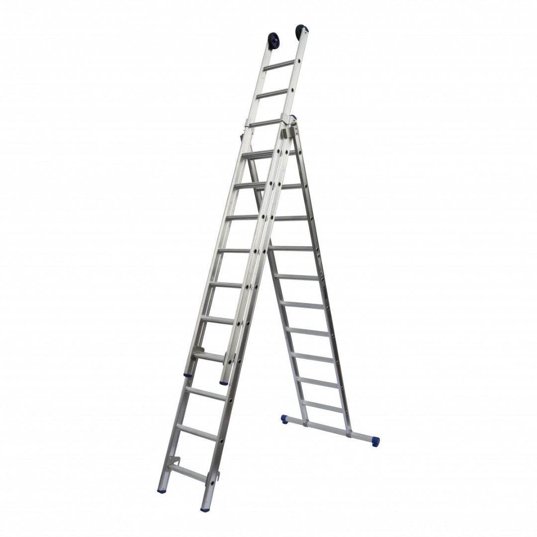 Voorkeursbehandeling Toezicht houden Rodeo Maxall Reform ladder recht 3 delen 8/9/10/12 treden met stabiliteitsbalk -  Ladders en toebehoren - De Landbouwspecialist | Gereedschap voor de vakman  en thuisklusser
